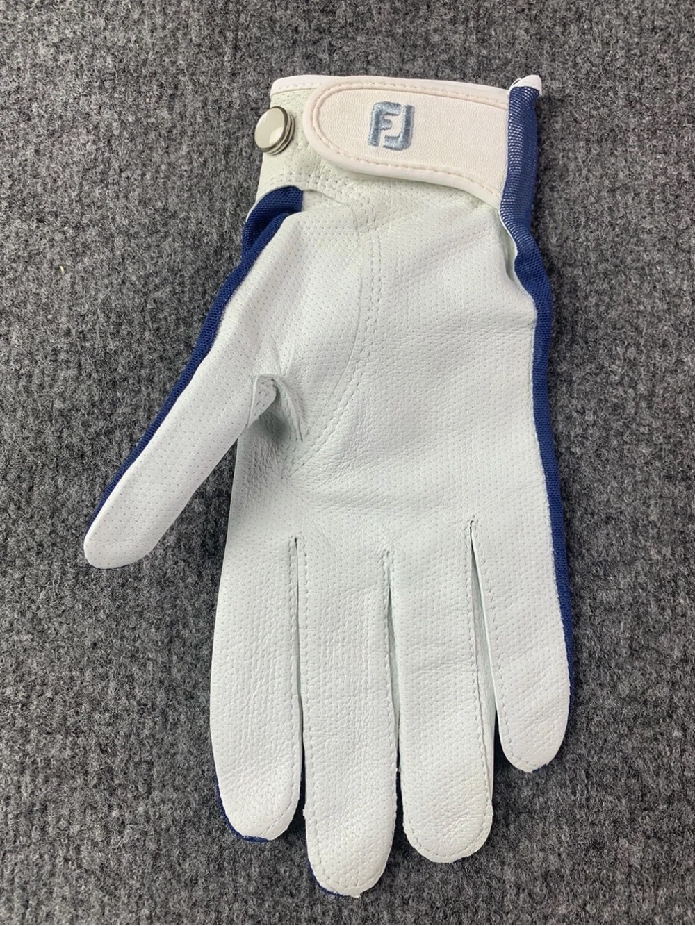 FJ Foot Joy Womens Leather Golf Glove Left Hand Player Size L White/Blue